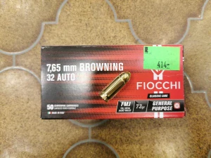 Fiocchi 7,65mm Browning FMJ 4,75g