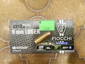 Fiocchi Green Mamba 9mm Luger EMB 6g !A1!