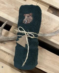 Myslivecký ručník divočák - zelený