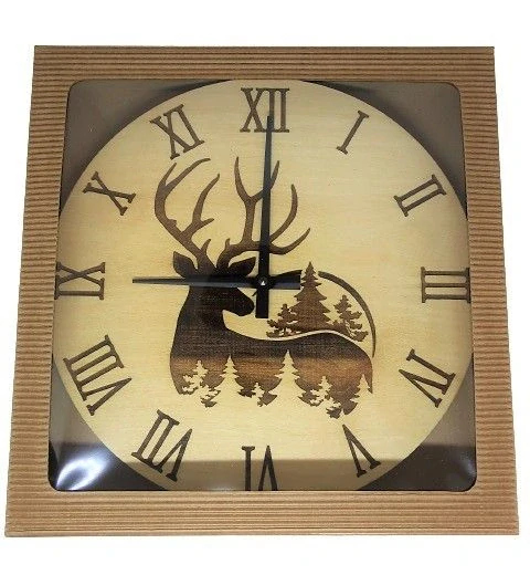 Myslivecké dřevěné hodiny č.2