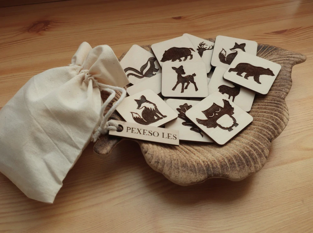 Dřevěné pexeso - les