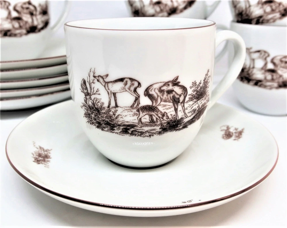 Sada porcelánových hrnků - laně