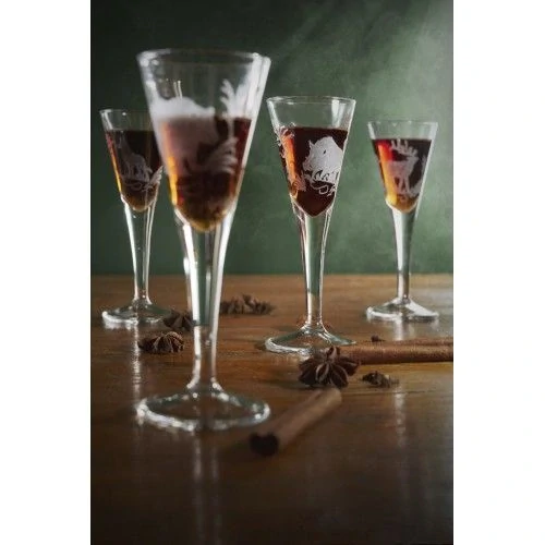 Myslivecké broušené sklenice na likér