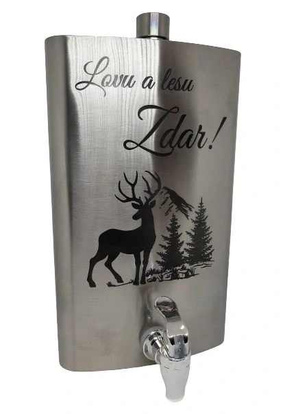 Myslivecká placatka s kohoutkem 1,7 l