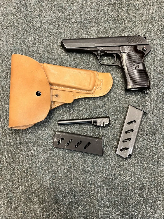Pistole vz 52 ráže 7,62 Tokarev + výměnná hlaveň 9mm luger
