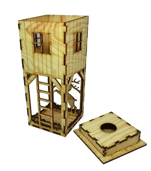 Dřevěný box na Jägermeistera 0,7l - myslivecký posed